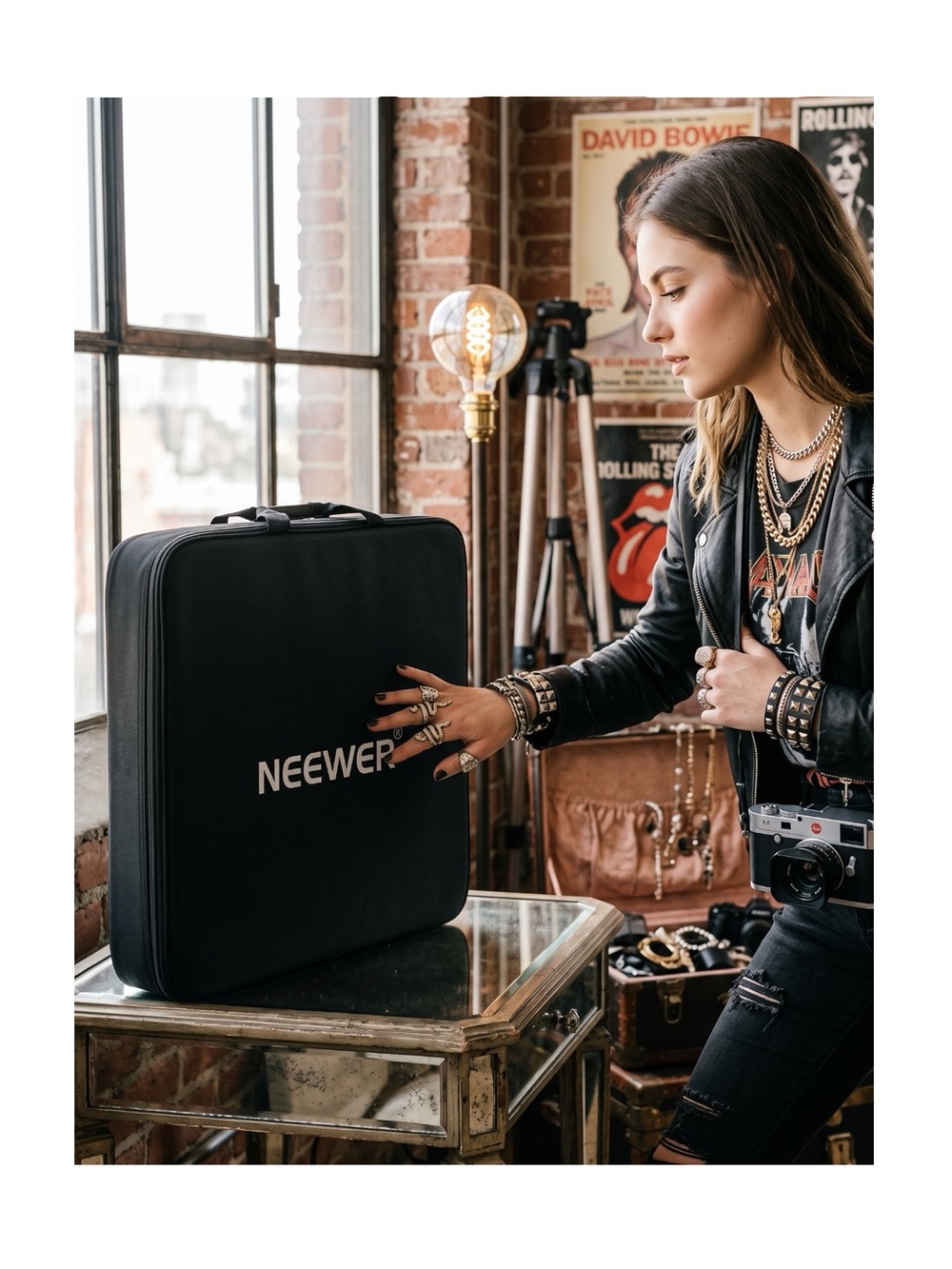 new Neewer ↯ Carrying Case for up to 18” Light Ring ↯ Black ↯ Shoulder Strap ↯